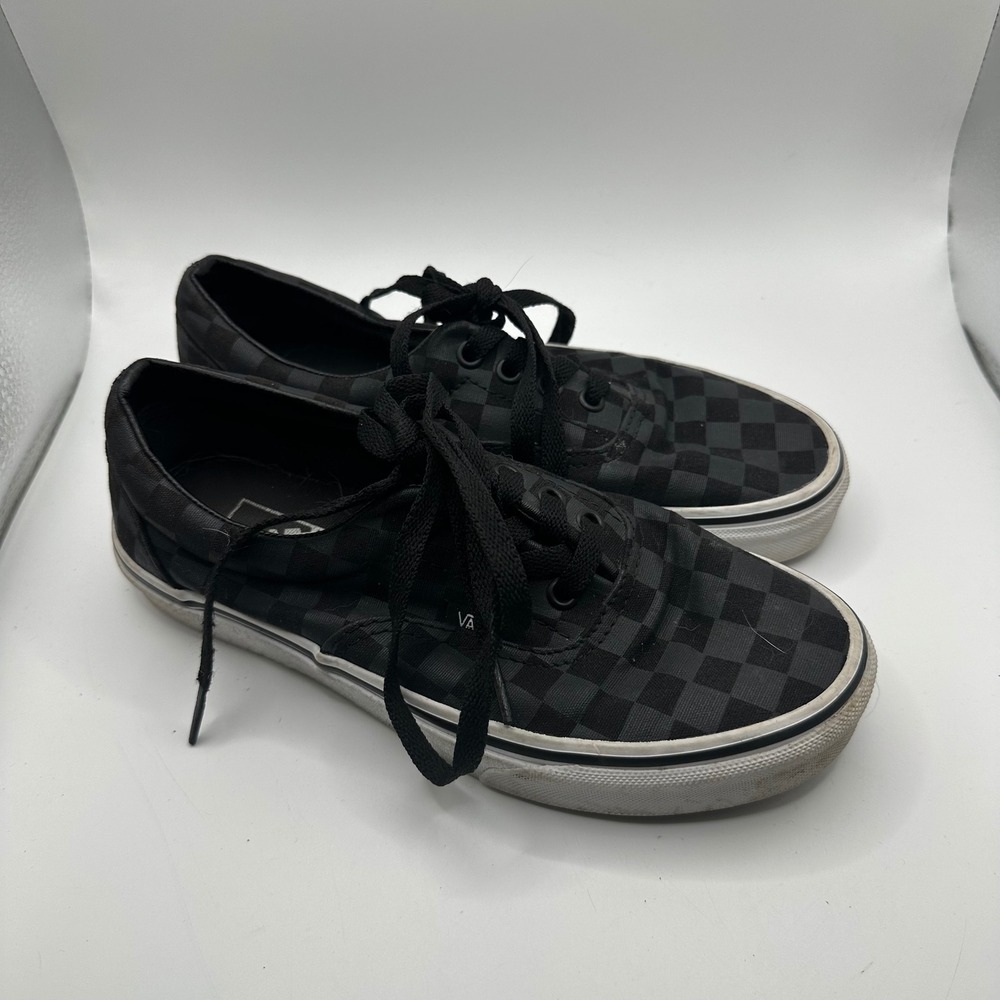 Vans Era Black Checkerboard Low Top Skate Shoes Mens 5.5 Womens 7.0 Sneakers